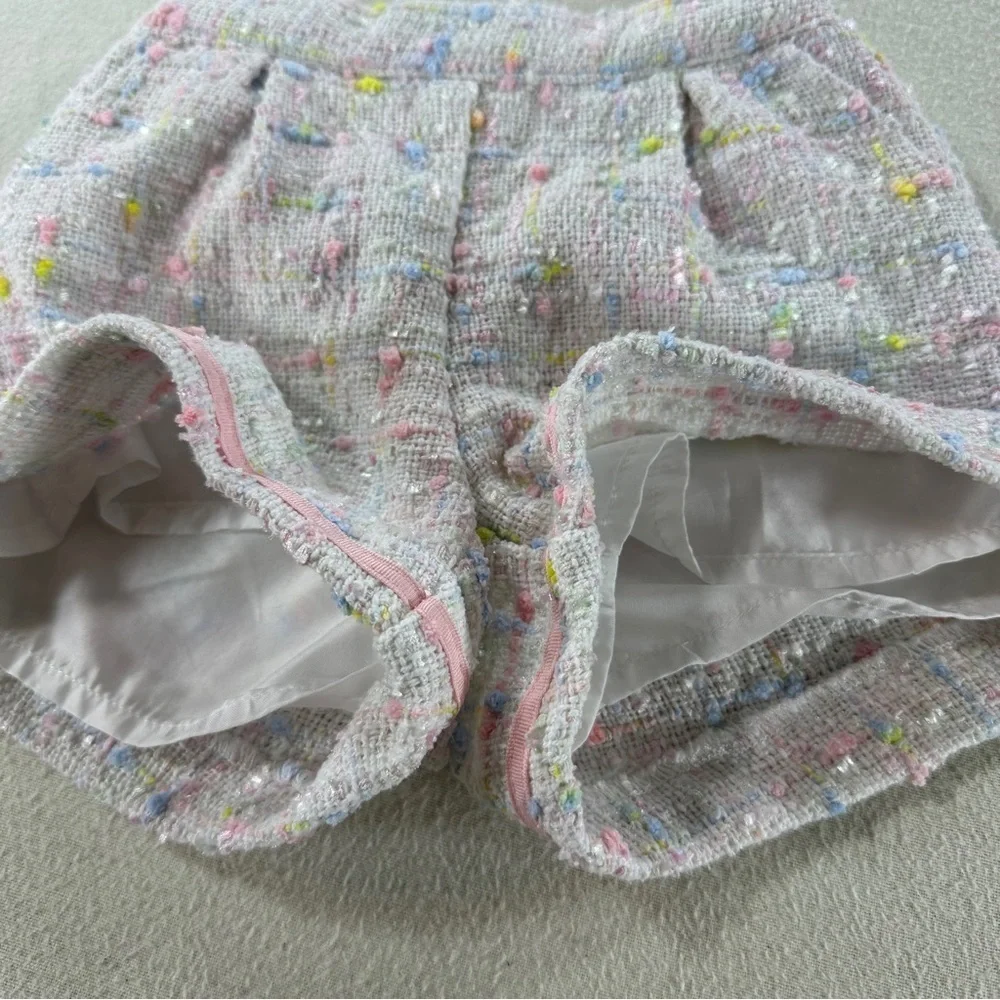 Janie and Jack Boucle Pastel Girl's Shorts Sz 12-18 Mo